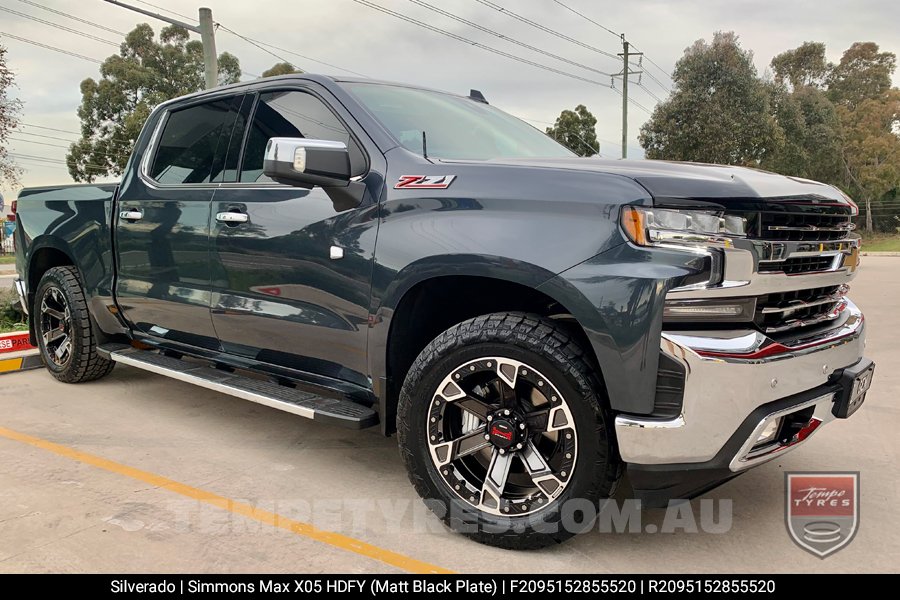 20x9.5 Simmons MAX X05 HDFOY on Chevrolet Silverado