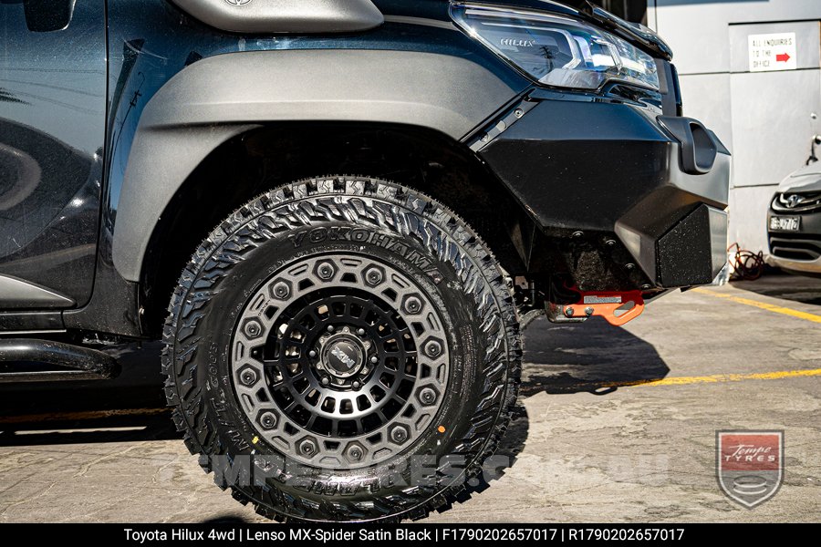 17x9.0 Lenso MX-Spider Satin Black on Toyota Hilux