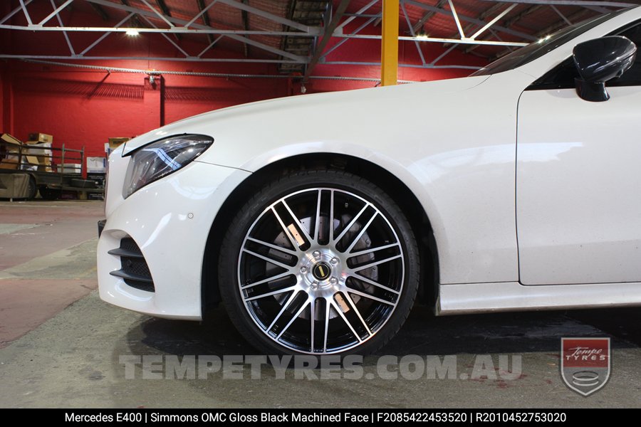 20x8.5 20x10 Simmons OMC Gloss Black Machined Face on Mercedes E-Class