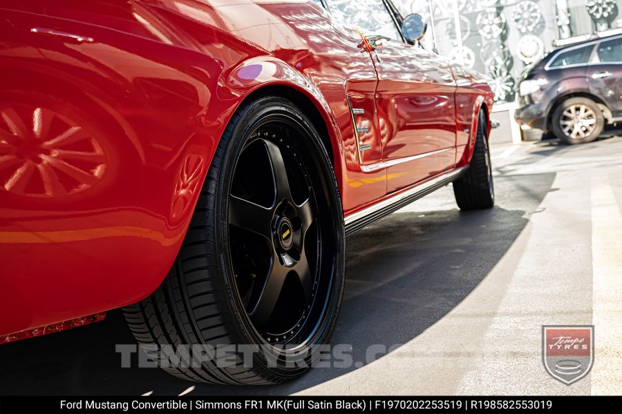 19x7.0 19x8.5 Simmons FR-1 Satin Black on Ford Mustang