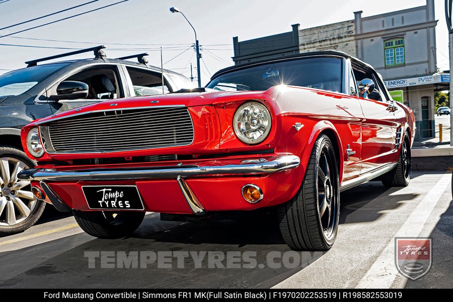 19x7.0 19x8.5 Simmons FR-1 Satin Black on Ford Mustang