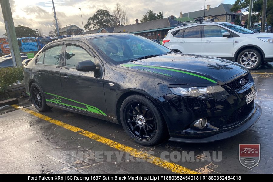 18x8.0 SC Racing 1637 Satin Black Machined Centre on Ford Falcon