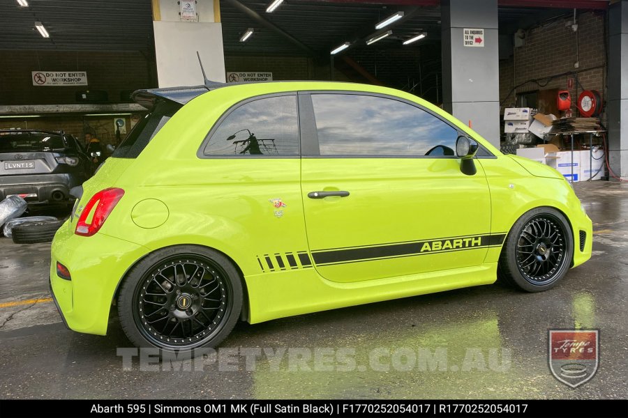 17x7.0 17x8.5 Simmons OM-1 Satin Black on Abarth 595 2021