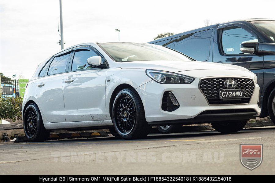 18x8.5 18x9.5 Simmons OM-1 Satin Black on Hyundai i30