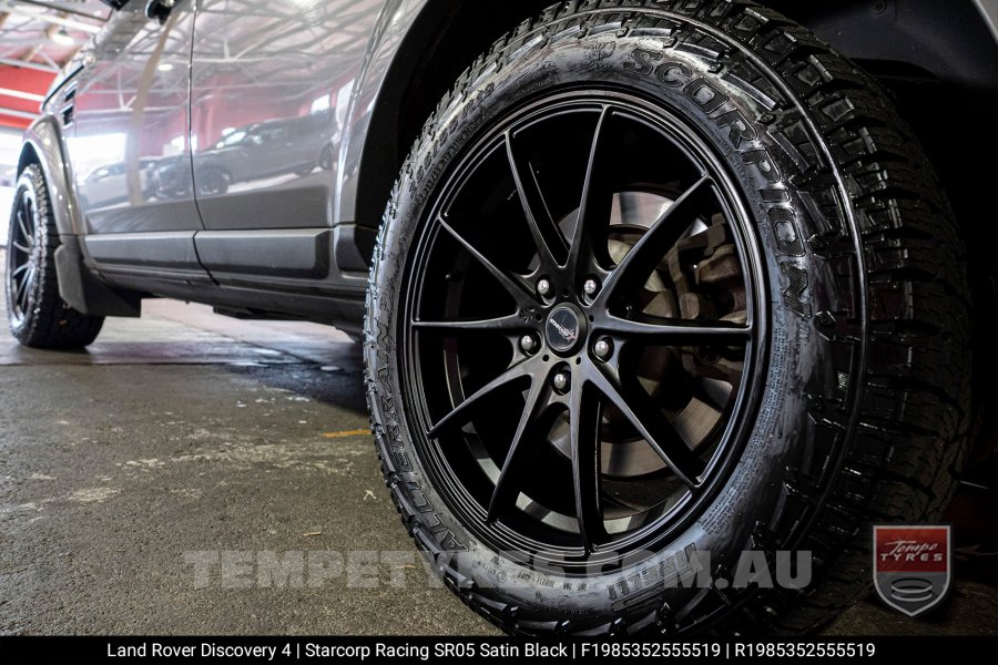 19x8.5 Starcorp Racing SR05 Satin Black on Land Rover Discovery