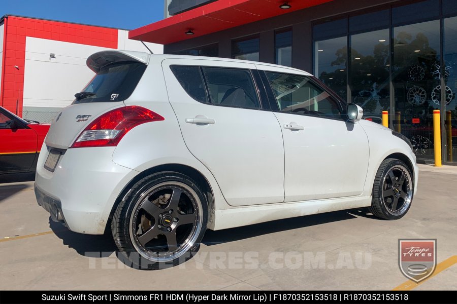 18x7.0 18x8.5 Simmons FR-1 Hyper Dark on Suzuki Swift