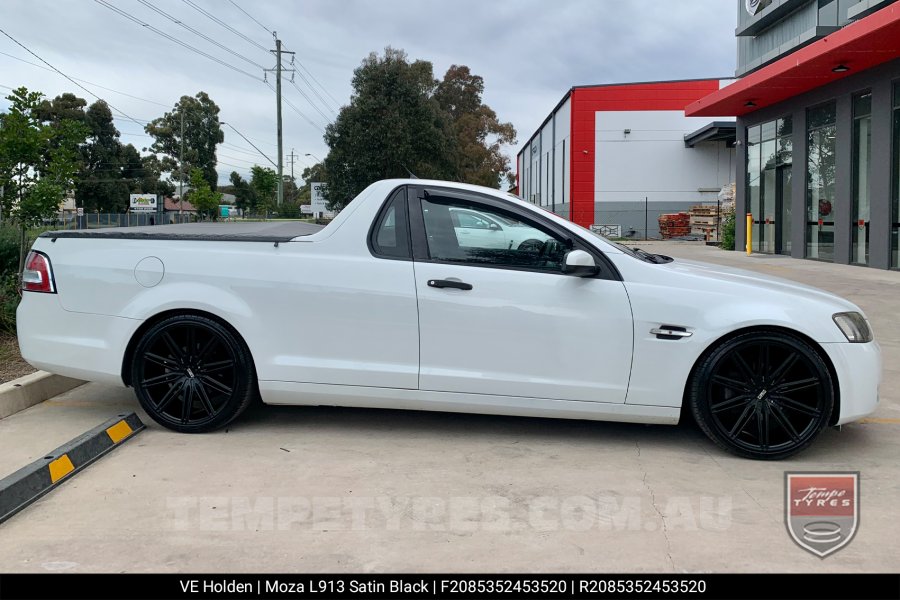 18x8.0 MOZA 913 Nighthawk Satin Black on Holden Commodore VE