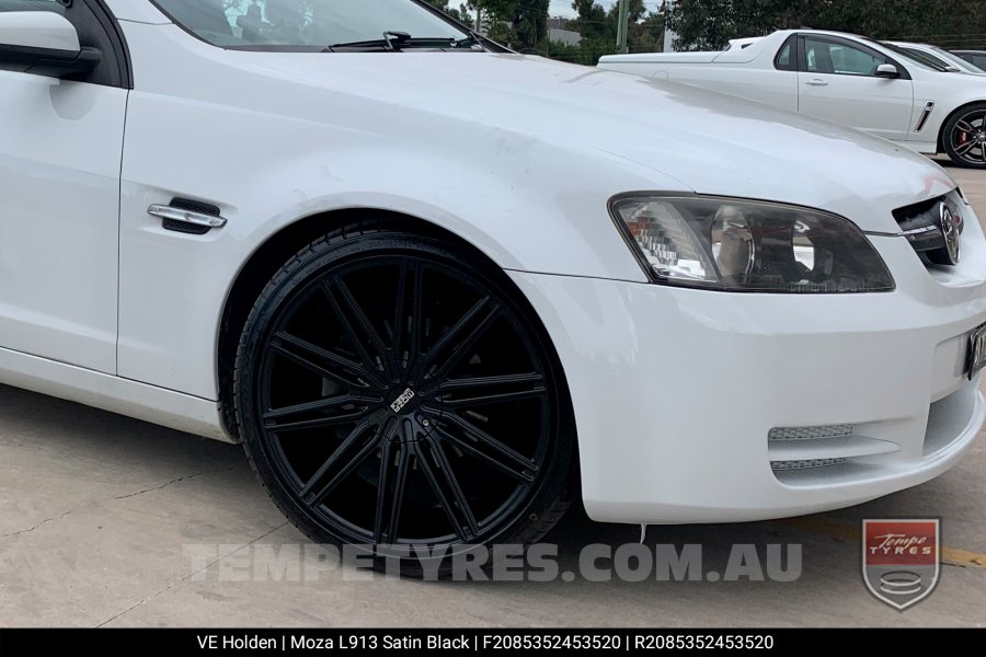 18x8.0 MOZA 913 Nighthawk Satin Black on Holden Commodore VE