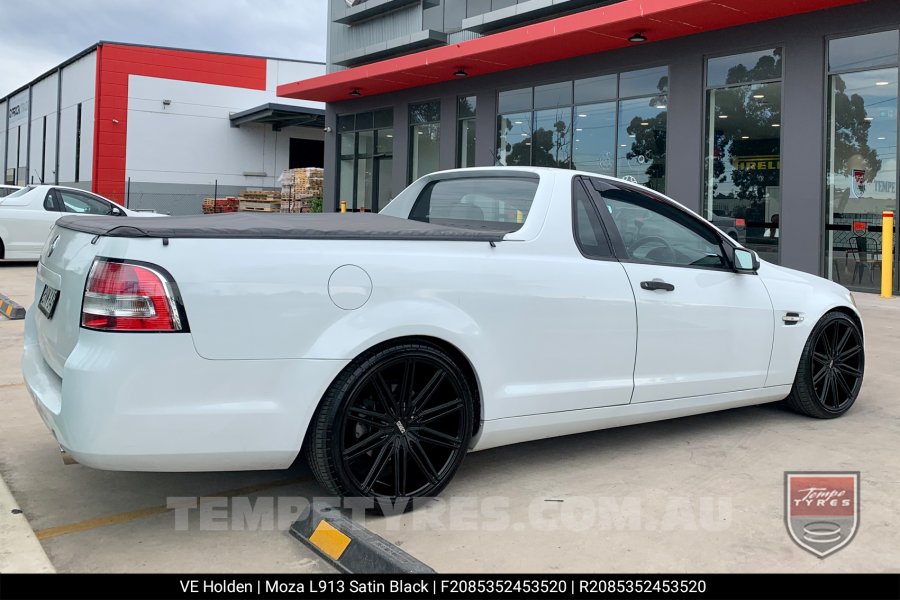 18x8.0 MOZA 913 Nighthawk Satin Black on Holden Commodore VE