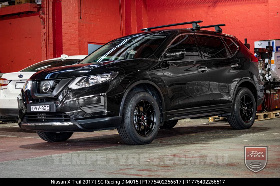 17x7.5 SC Racing DIM015 Matt Black on Nissan X-Trail