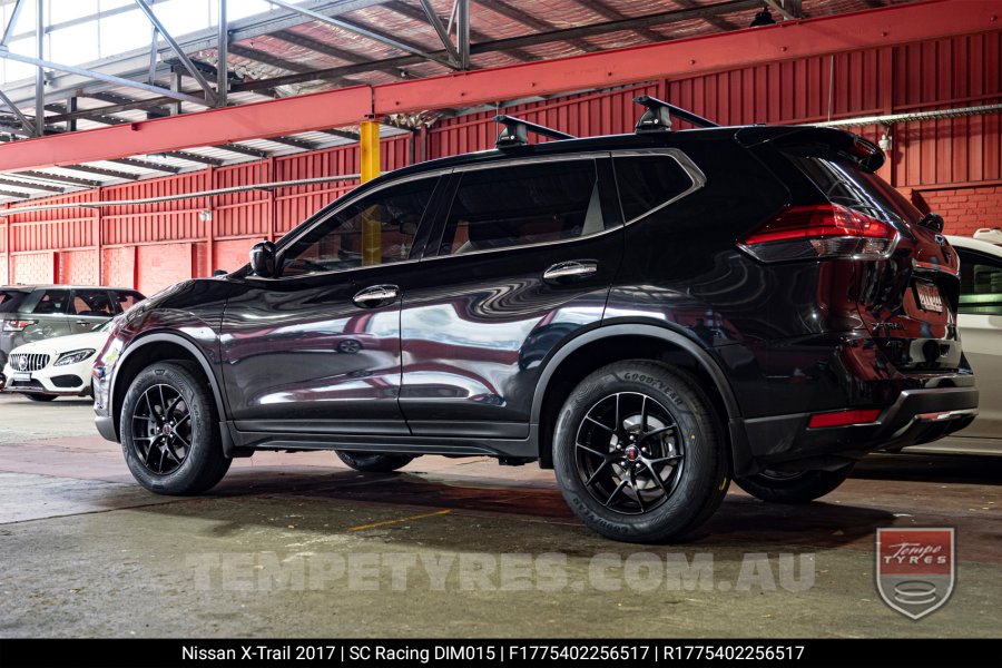 17x7.5 SC Racing DIM015 Matt Black on Nissan X-Trail