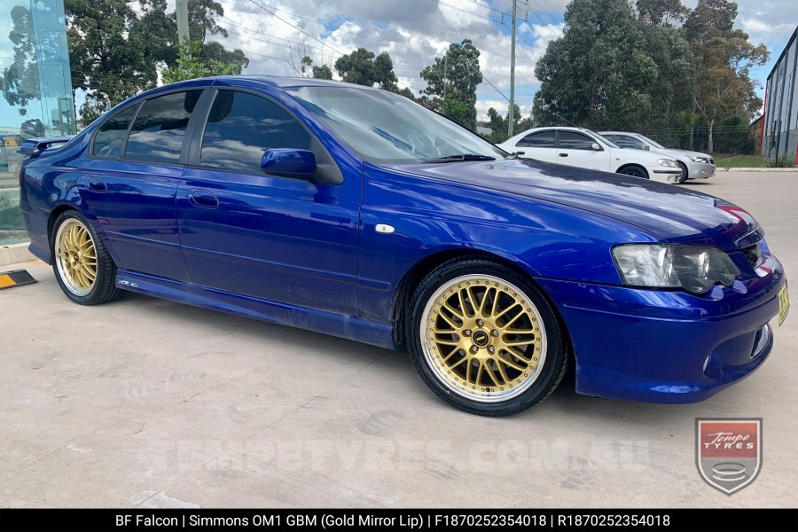 18x7.0 18x8.5 Simmons OM-1 Gold on Ford Falcon