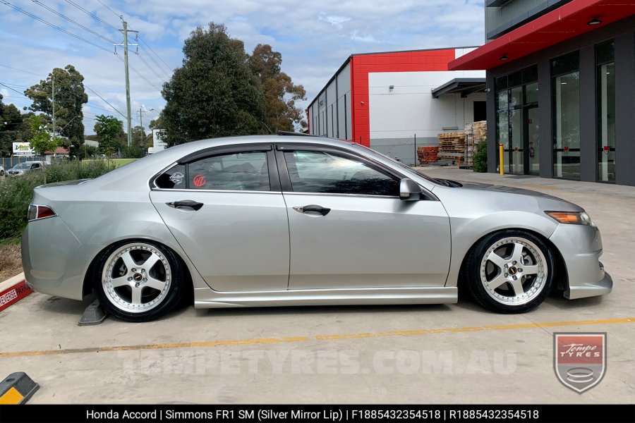 18x8.5 18x9.5 Simmons FR-1 Silver on Honda Accord