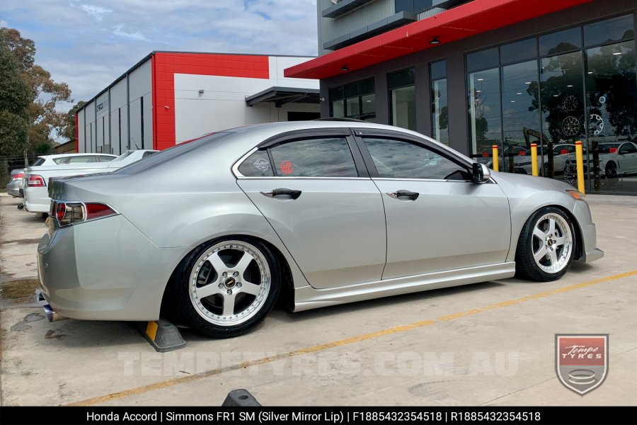 18x8.5 18x9.5 Simmons FR-1 Silver on Honda Accord