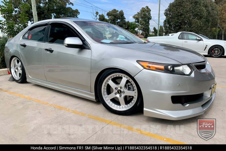 18x8.5 18x9.5 Simmons FR-1 Silver on Honda Accord