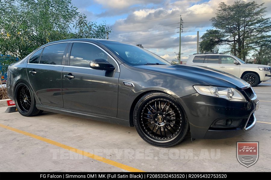 20x8.5 20x9.5 Simmons OM-1 Satin Black on Ford Falcon