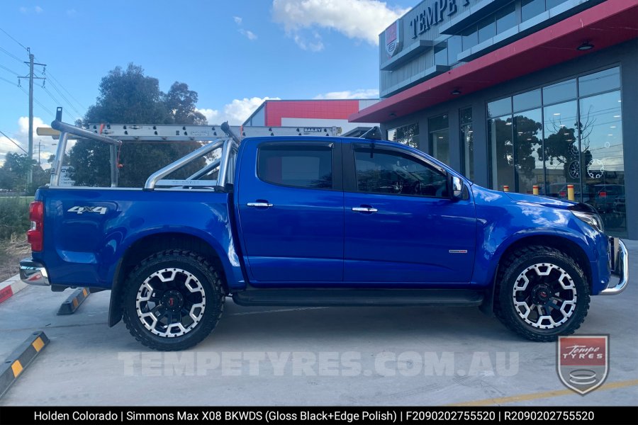 20x9.0 Simmons MAX X08 BKWDS on Holden Colorado