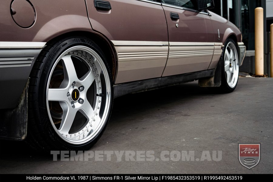 19x8.5 19x9.5 Simmons FR-1 Silver on Holden Commodore VL