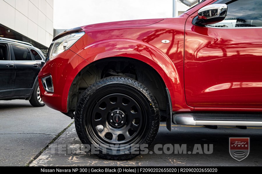 20x9.0 Gecko Black (D Holes) on Nissan Navara NP300