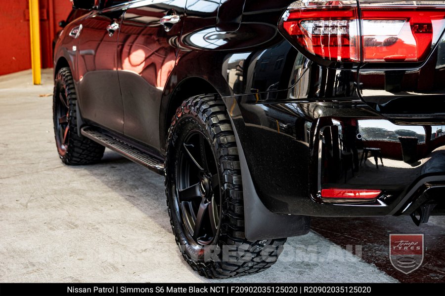 20x9.0 Simmons S6 Matte Black NCT on Nissan Patrol