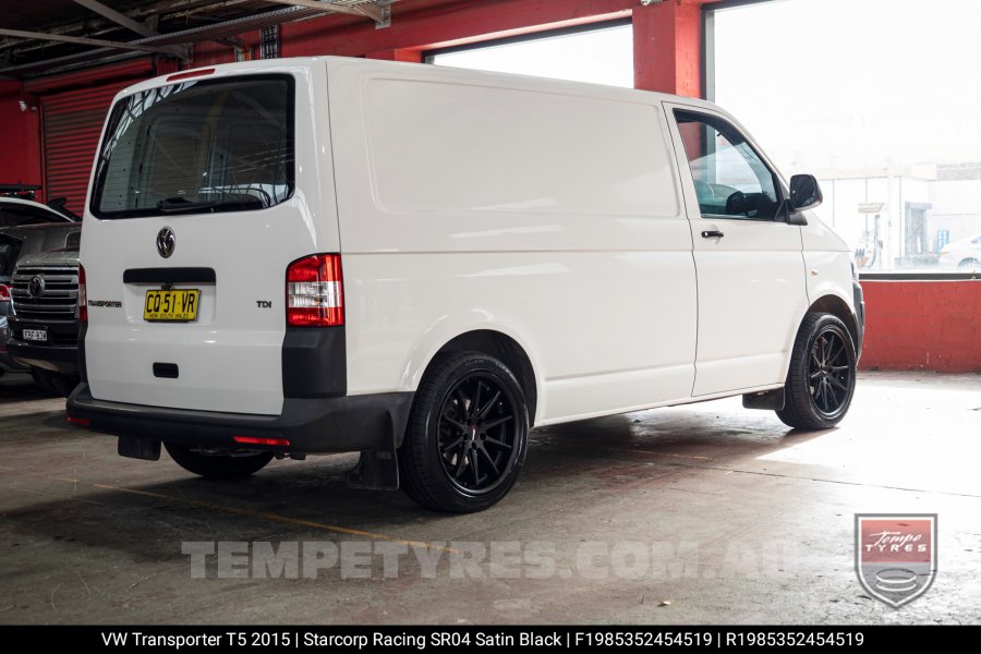 19x8.5 Starcorp Racing SR04 Satin Black on VW Transporter