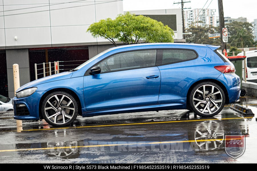 19x8.5 5573 VW5573 Black Machined on VW Scirocco