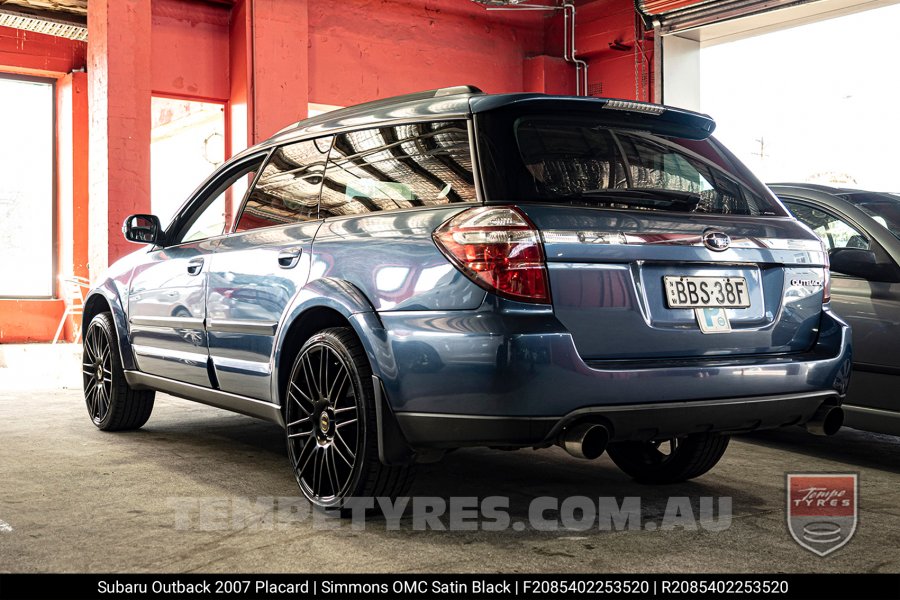 20x8.5 20x10 Simmons OMC Satin Black on Subaru Outback