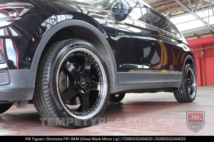 20x8.5 20x9.5 Simmons FR-1 Gloss Black on VW Tiguan