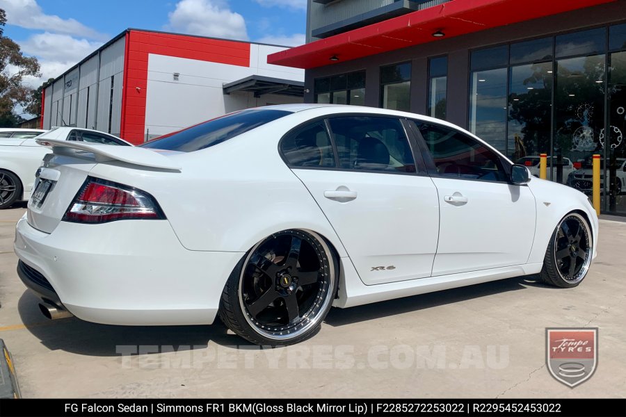 22x8.5 22x9.5 Simmons FR-1 Gloss Black Mirror Lip on Ford Falcon