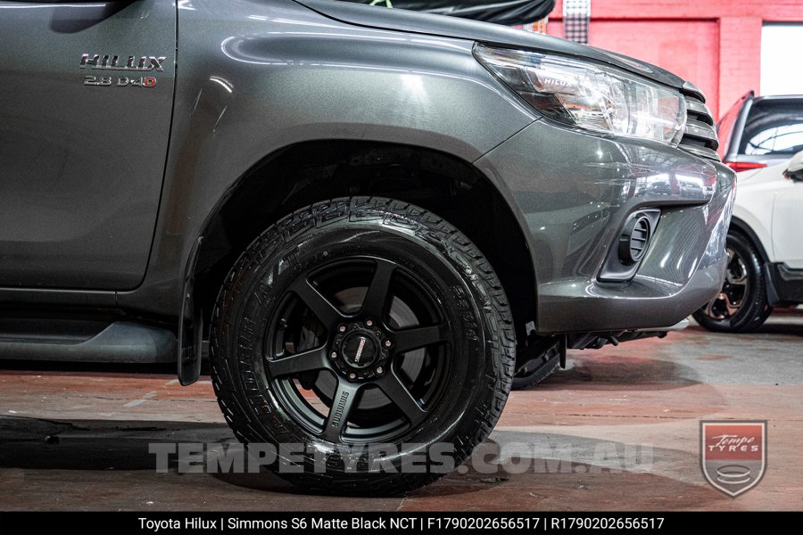 17x9.0 Simmons S6 Matte Black NCT on Toyota Hilux