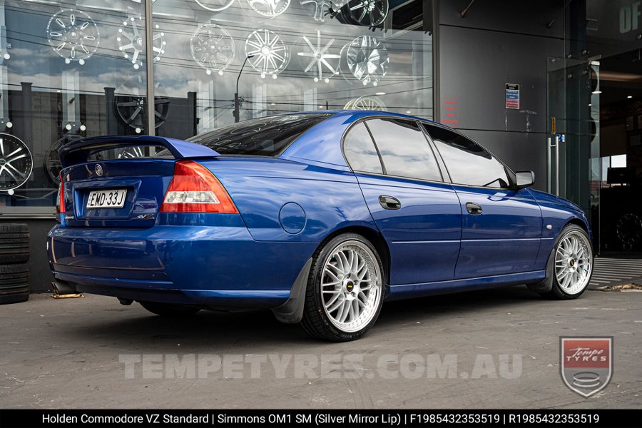 19x8.5 19x9.5 Simmons OM-1 Silver on Holden Commodore VZ 