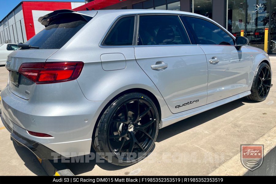 19x8.5 SC Racing DIM015 Matt Black on Audi S3