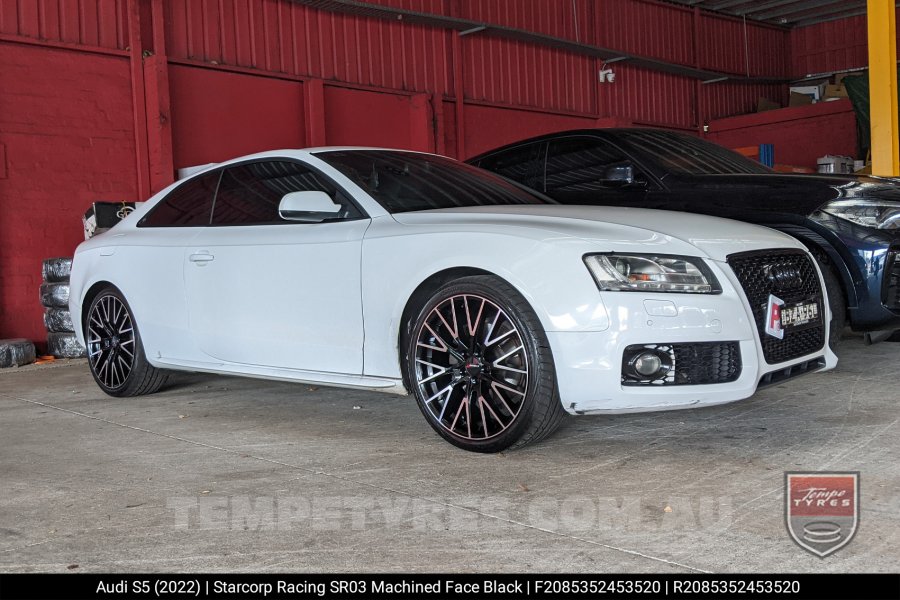 20x8.5 Starcorp Racing SR03 Machined Face Black on Audi S5