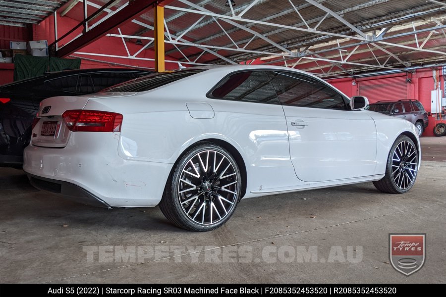20x8.5 Starcorp Racing SR03 Machined Face Black on Audi S5