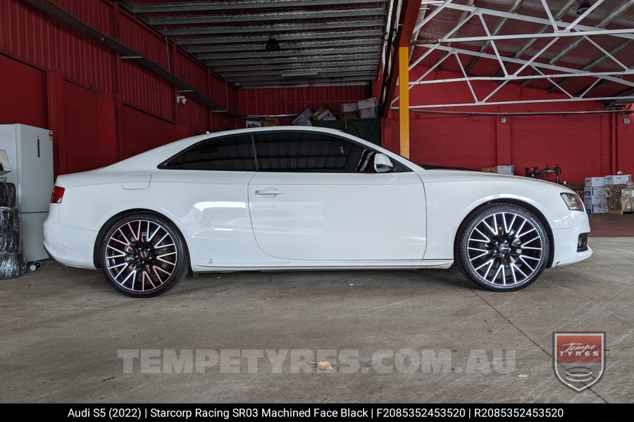 20x8.5 Starcorp Racing SR03 Machined Face Black on Audi S5