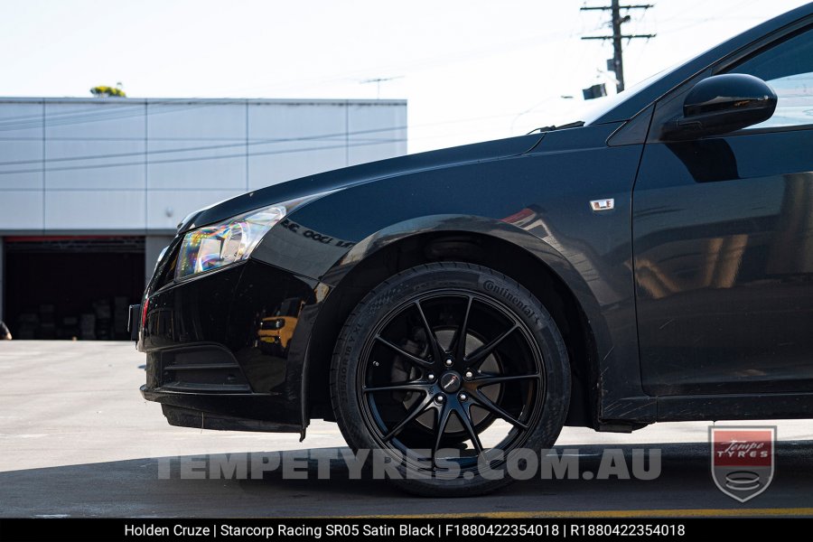 18x8.0 Starcorp Racing SR05 Satin Black on Holden Cruze