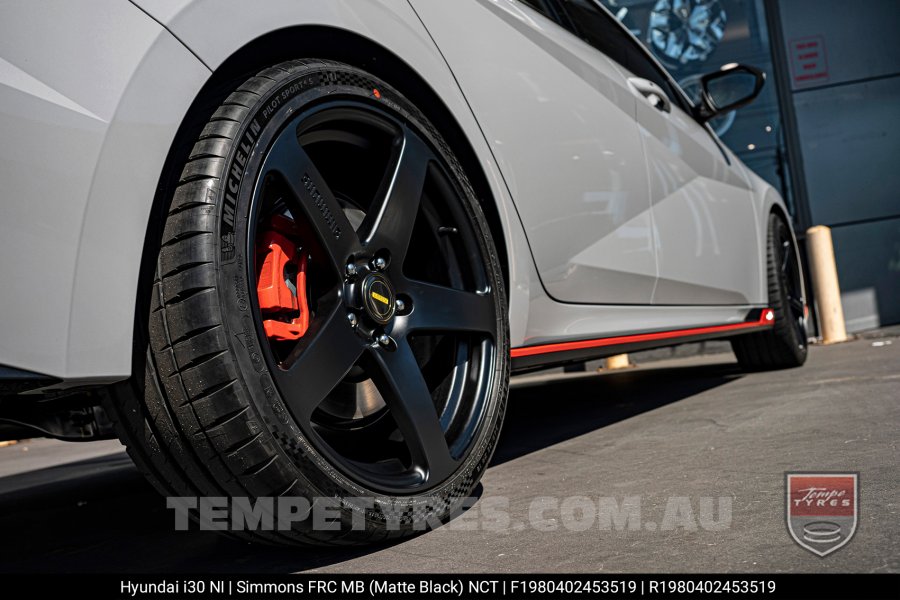 19x8.0 19x9.0 Simmons FR-C Matte Black NCT on Hyundai i30