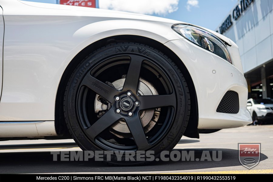 19x8.0 19x9.0 Simmons FR-C Matte Black NCT on Mercedes C-Class