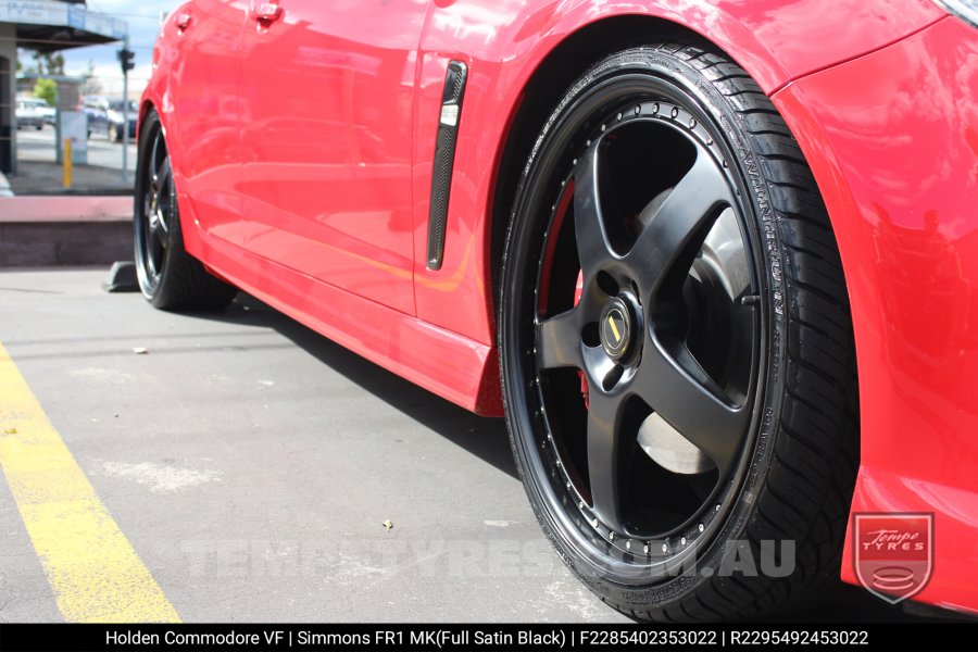 22x8.5 22x9.5 Simmons FR-1 Full Satin Black on Holden Commodore VF