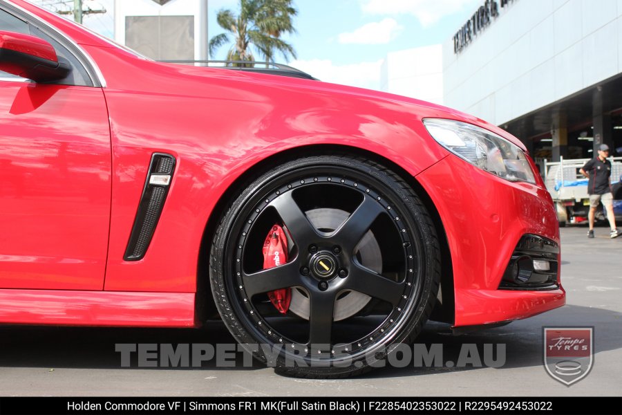 22x8.5 22x9.5 Simmons FR-1 Full Satin Black on Holden Commodore VF