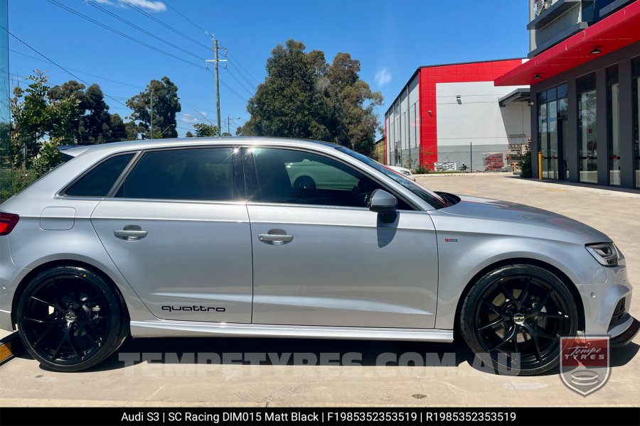 19x8.5 SC Racing DIM015 Matt Black on Audi S3