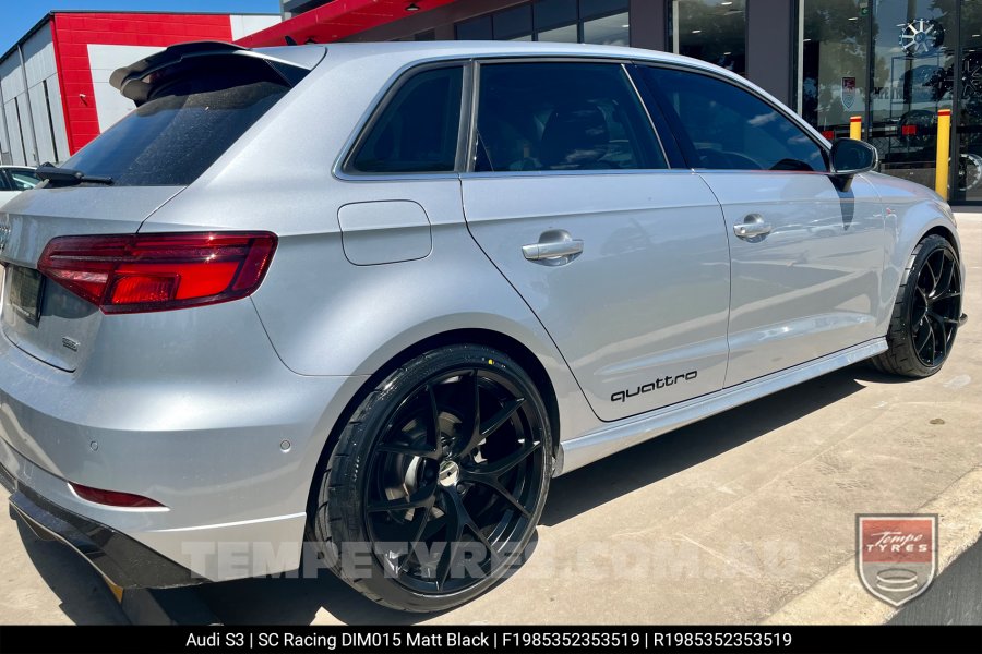 19x8.5 SC Racing DIM015 Matt Black on Audi S3