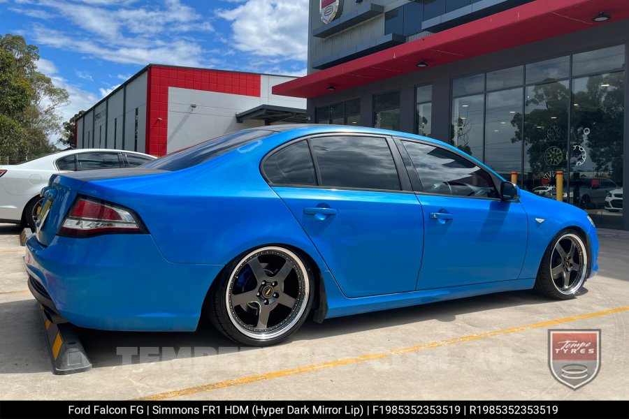 19x8.5 19x9.5 Simmons FR-1 Hyper Dark on Ford Falcon