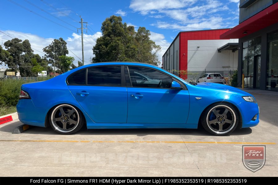 19x8.5 19x9.5 Simmons FR-1 Hyper Dark on Ford Falcon