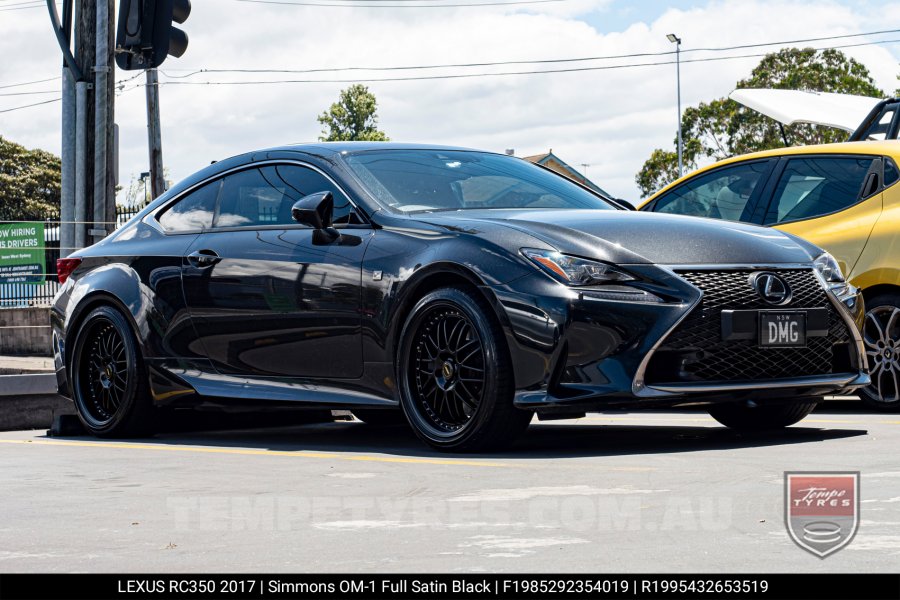 19x8.5 19x9.5 Simmons OM-1 Satin Black on Lexus RC