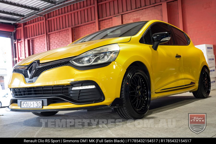 17x8.5 17x9.5 Simmons OM-1 Satin Black on Renault Clio