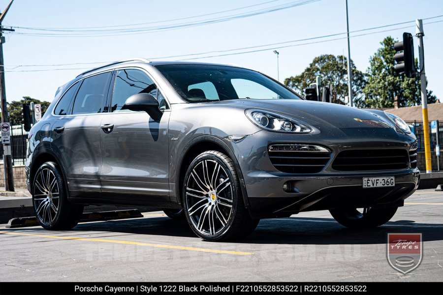 22x10 1222 Black Polished on Porsche Cayenne