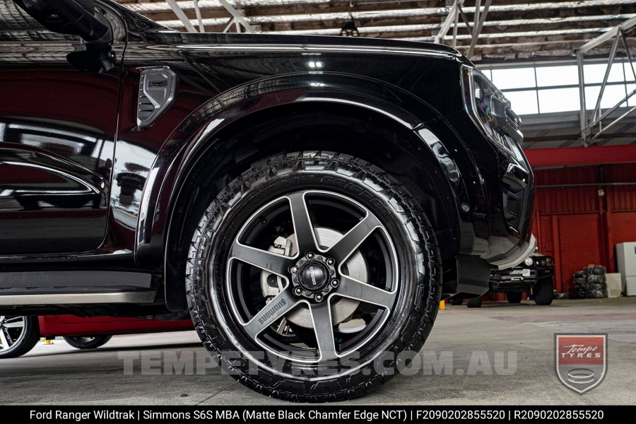 20x9.0 Simmons S6S Matte Black NCT on Ford Ranger Wildtrak