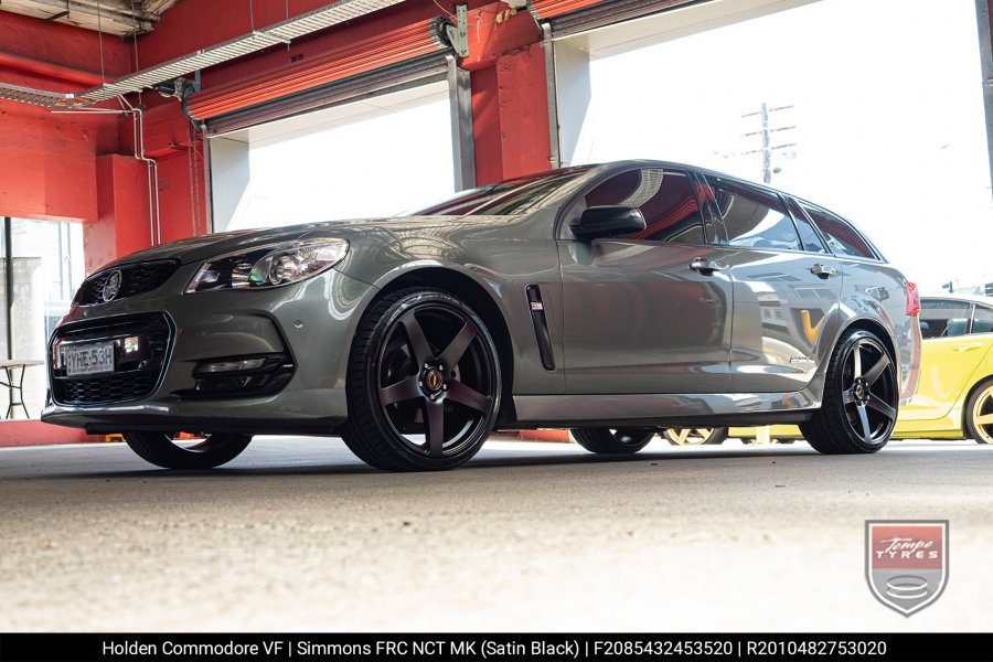 20x8.5 20x10 Simmons FR-C Satin Black NCT on Holden Commodore VF