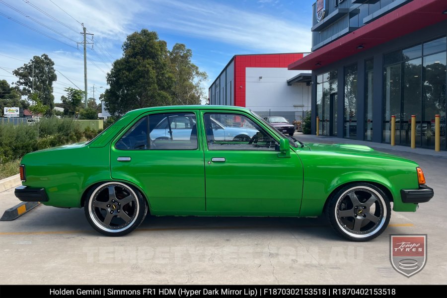 18x7.0 18x8.5 Simmons FR-1 Hyper Dark on Holden Gemini